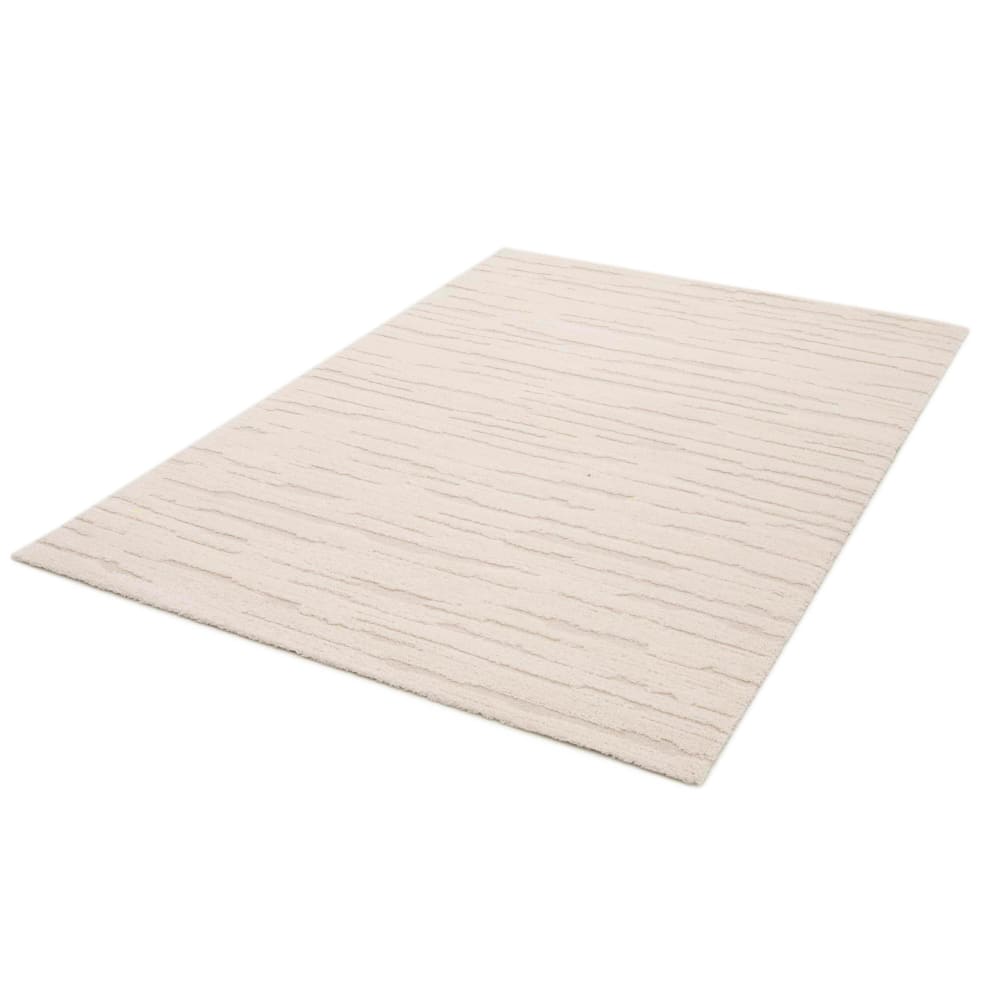 Tapis rectangulaire à poils ras motif uni écru 120 x 170 cm — vue 4
