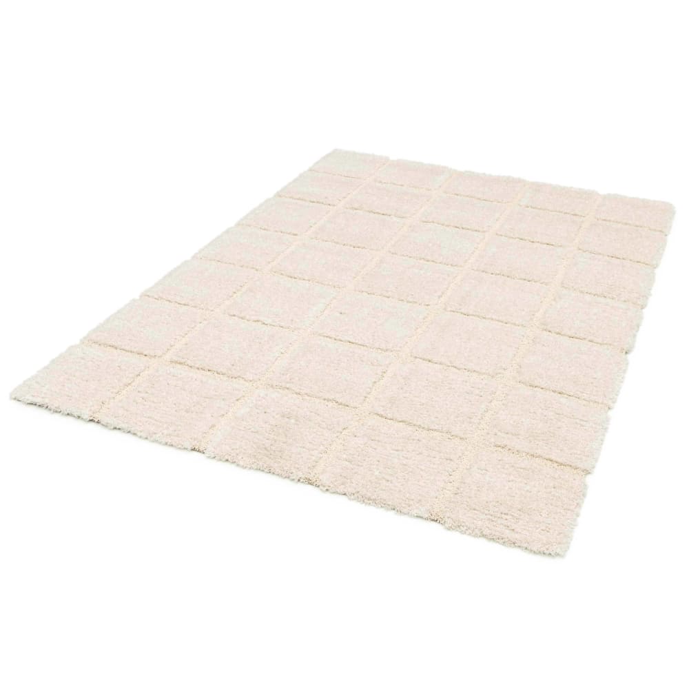Tapis rectangulaire à poils longs style shaggy écru 160 x 230 cm — vue 4