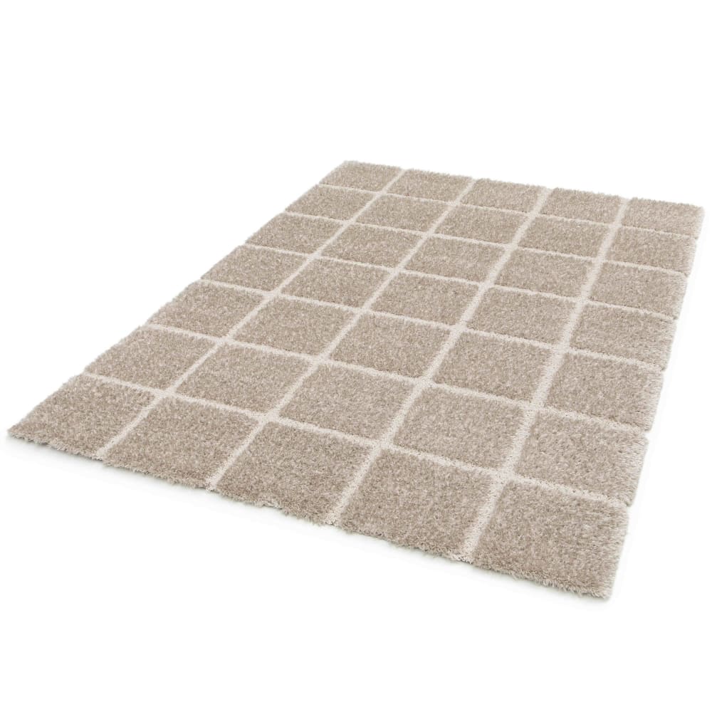 Tapis rectangulaire à poils longs style shaggy taupe 120 x 170 cm — vue 4