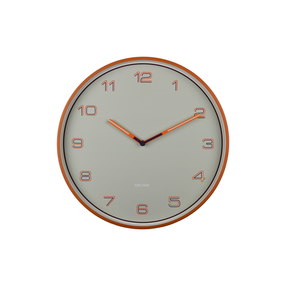 Horloge murale fer orange Ø40cm — Beyit