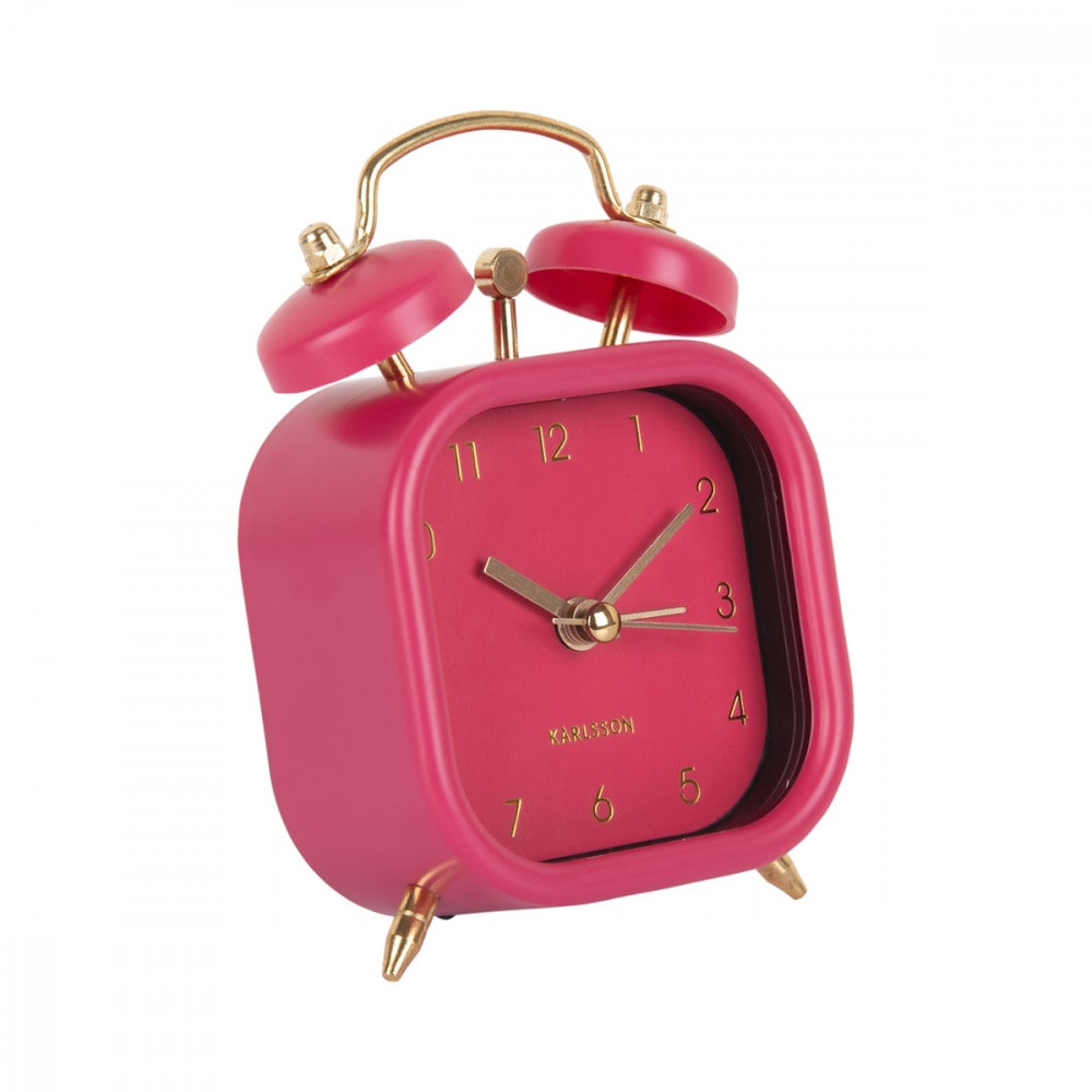 Present Time Réveil carré glam en plastique rose style contemporain - Pvc - Poly Chlorure De Vinyle