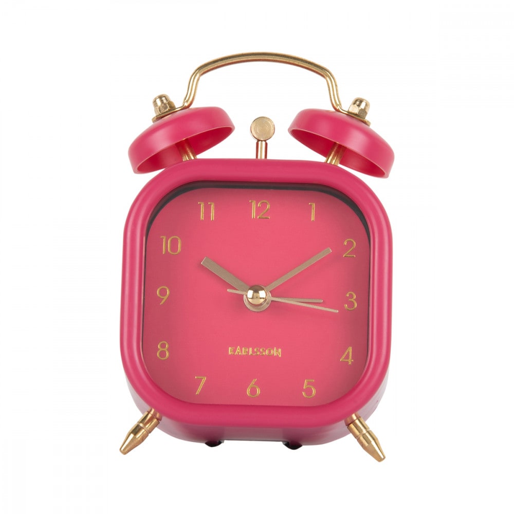 Réveil carré glam en plastique rose - Maisons du Monde