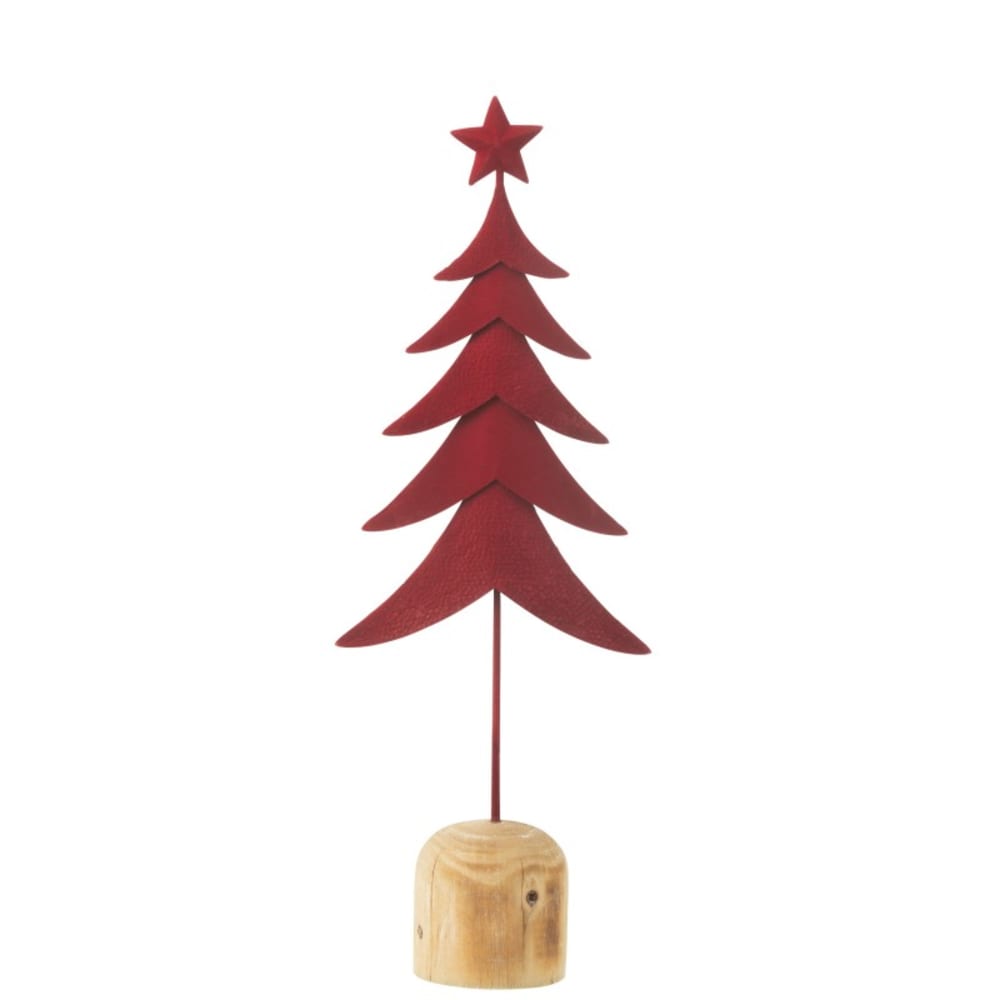 Sapin de Noël en métal rouge 17.5x8x49 cm