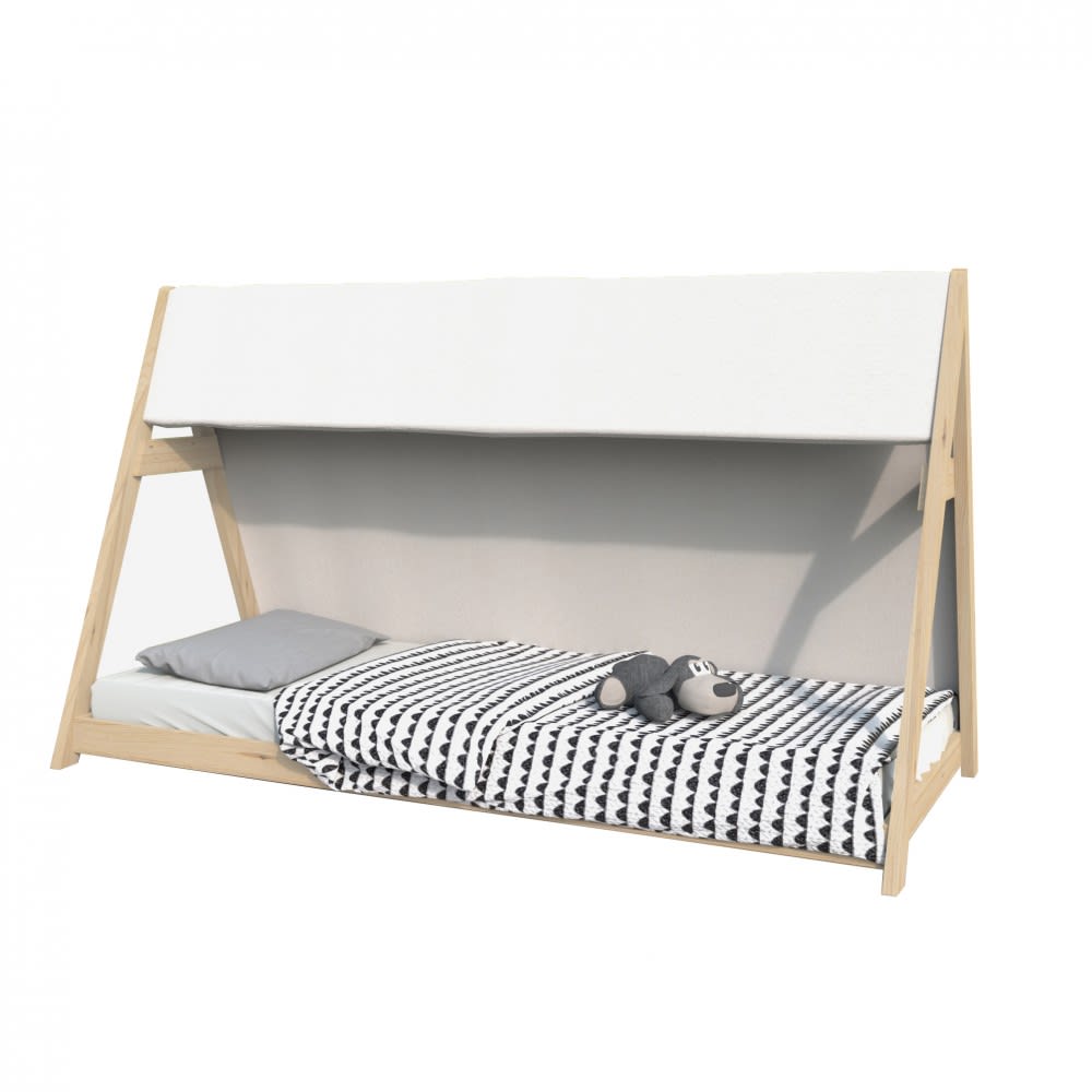 Lit cabane avec toile - bois