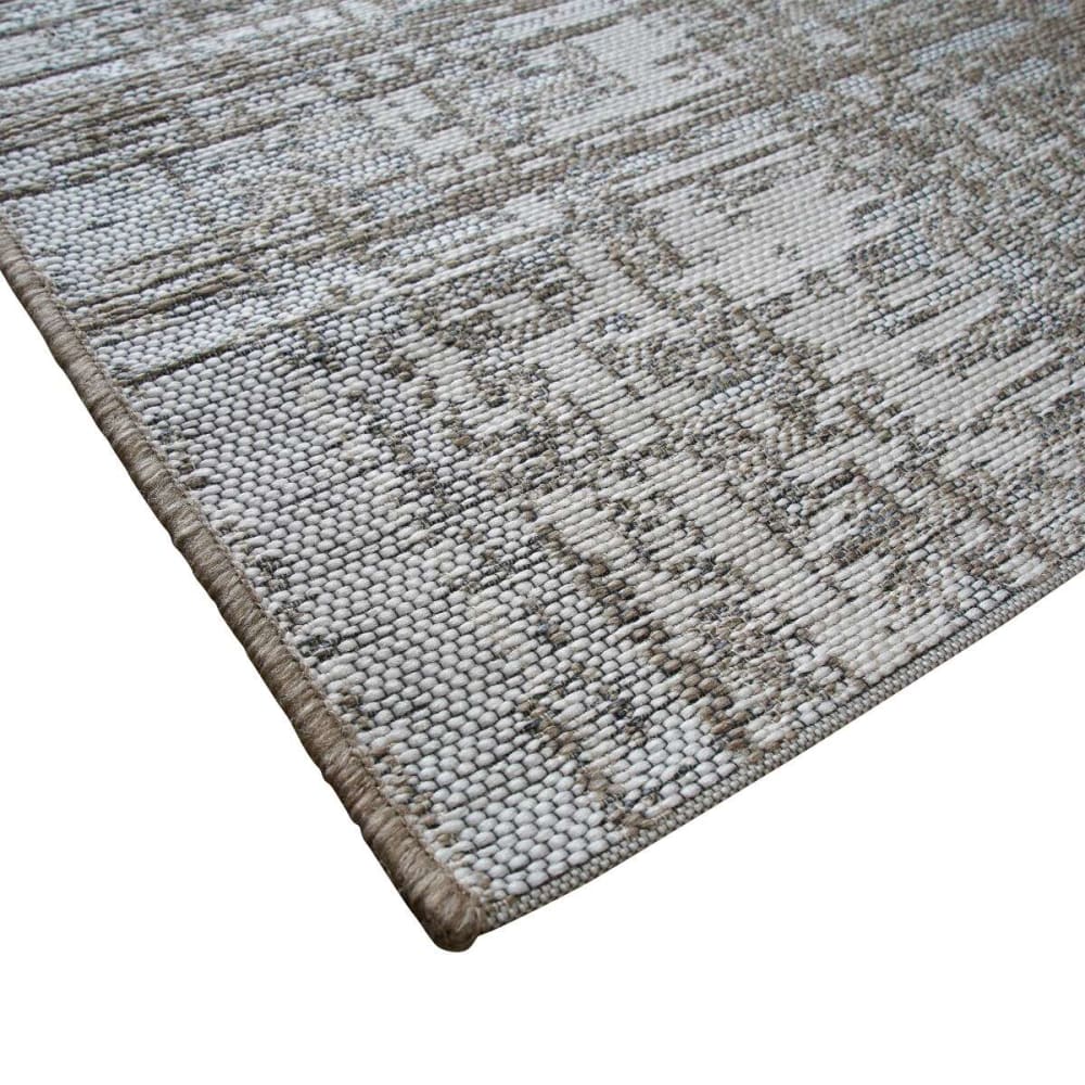 Tapis d'extérieur/intérieur motif abstrait beige foncé 160x230 — vue 4
