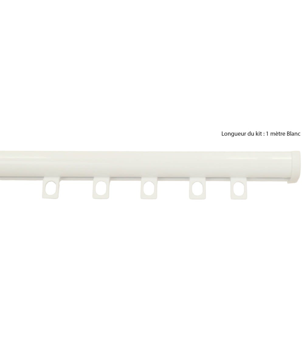 Tringle rail pour rideau en aluminium l.1 m blanc