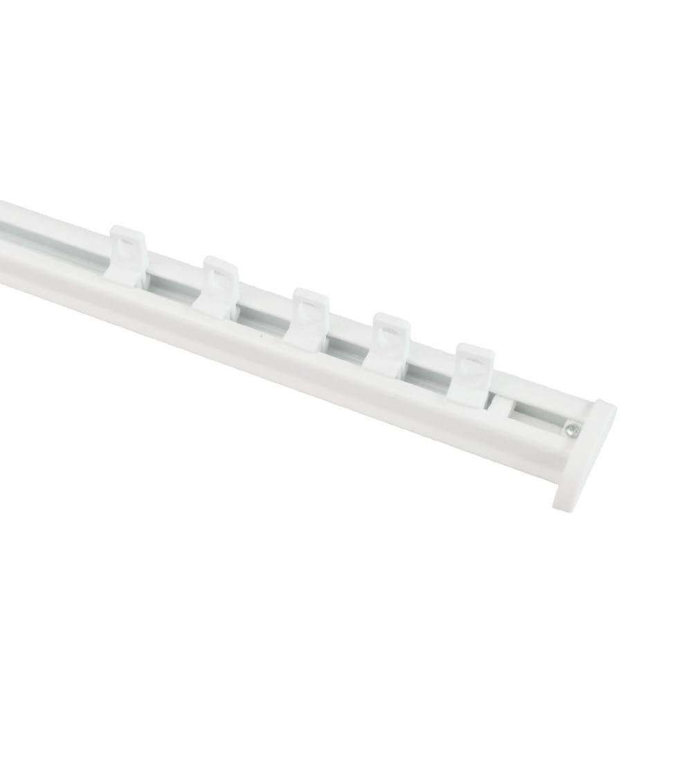 Tringle rail pour rideau en aluminium l.1 m blanc — vue 4