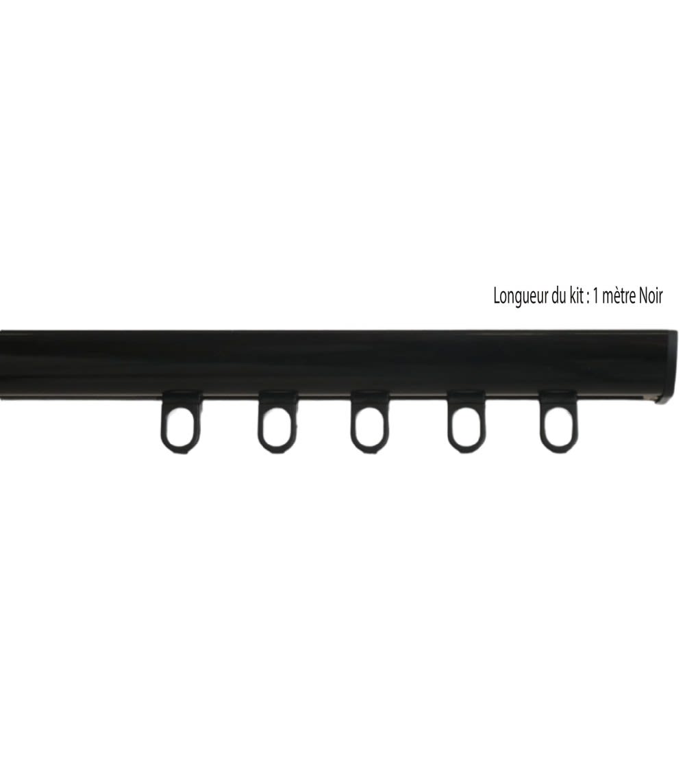 Tringle rail pour rideau L.1 m - Noir