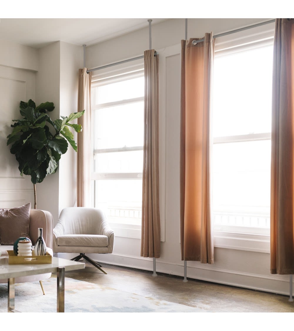 SECODIR 1 barre télescopique du sol au plafond sans perçage de 2m à 3m argenté style classique chic Gris Acier