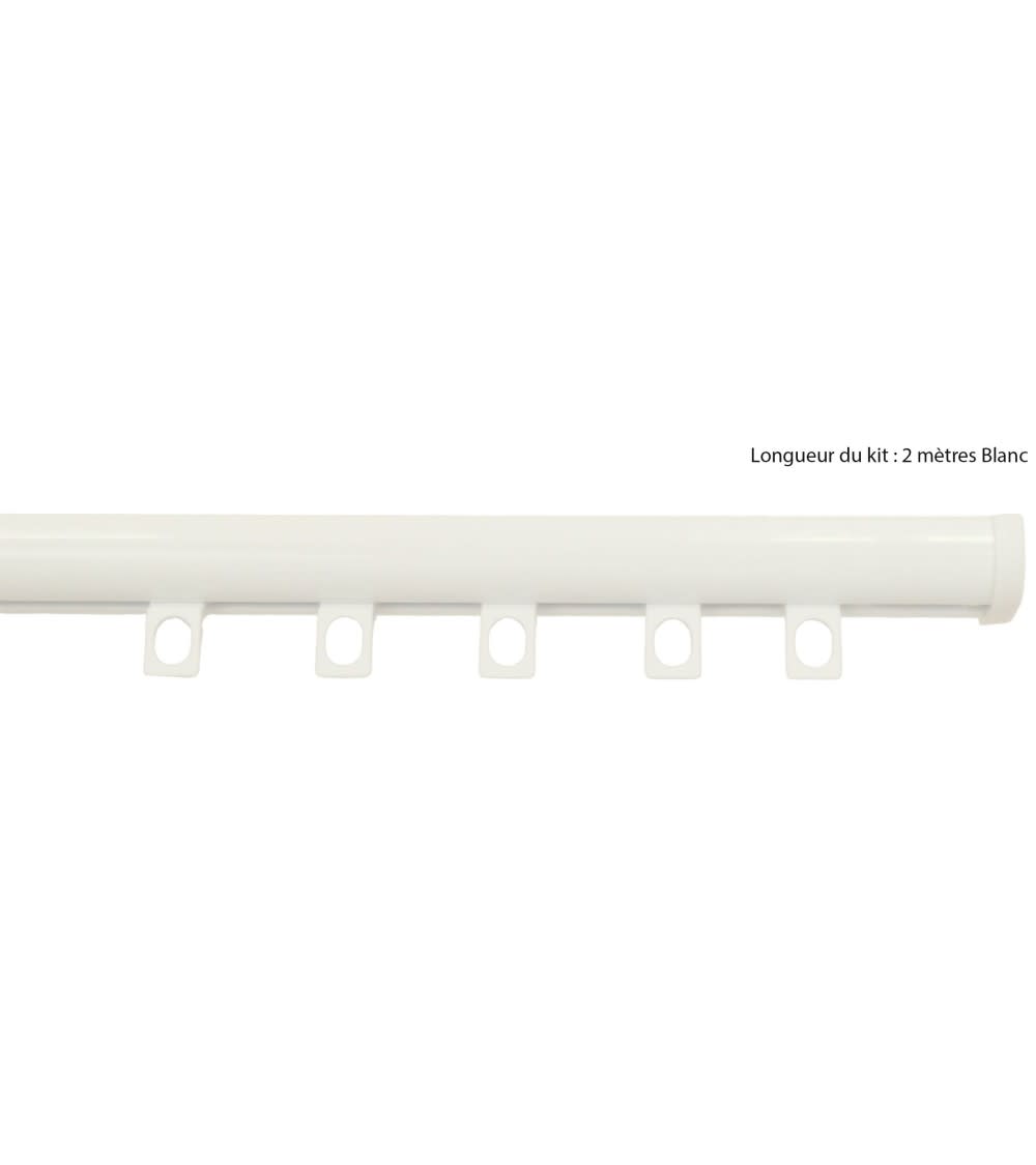 Tringle rail pour rideau en aluminium l.2 m blanc