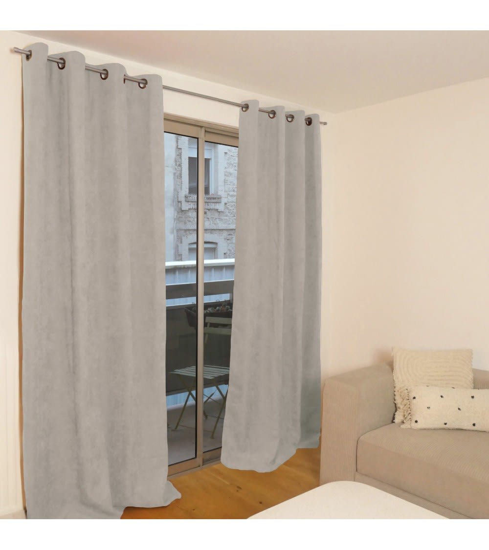 SECODIR Rideau thermique occultant jacquard 140x260 cm - Perle style classique chic Beige Certifié Oeko-Tex Pes - Polyester