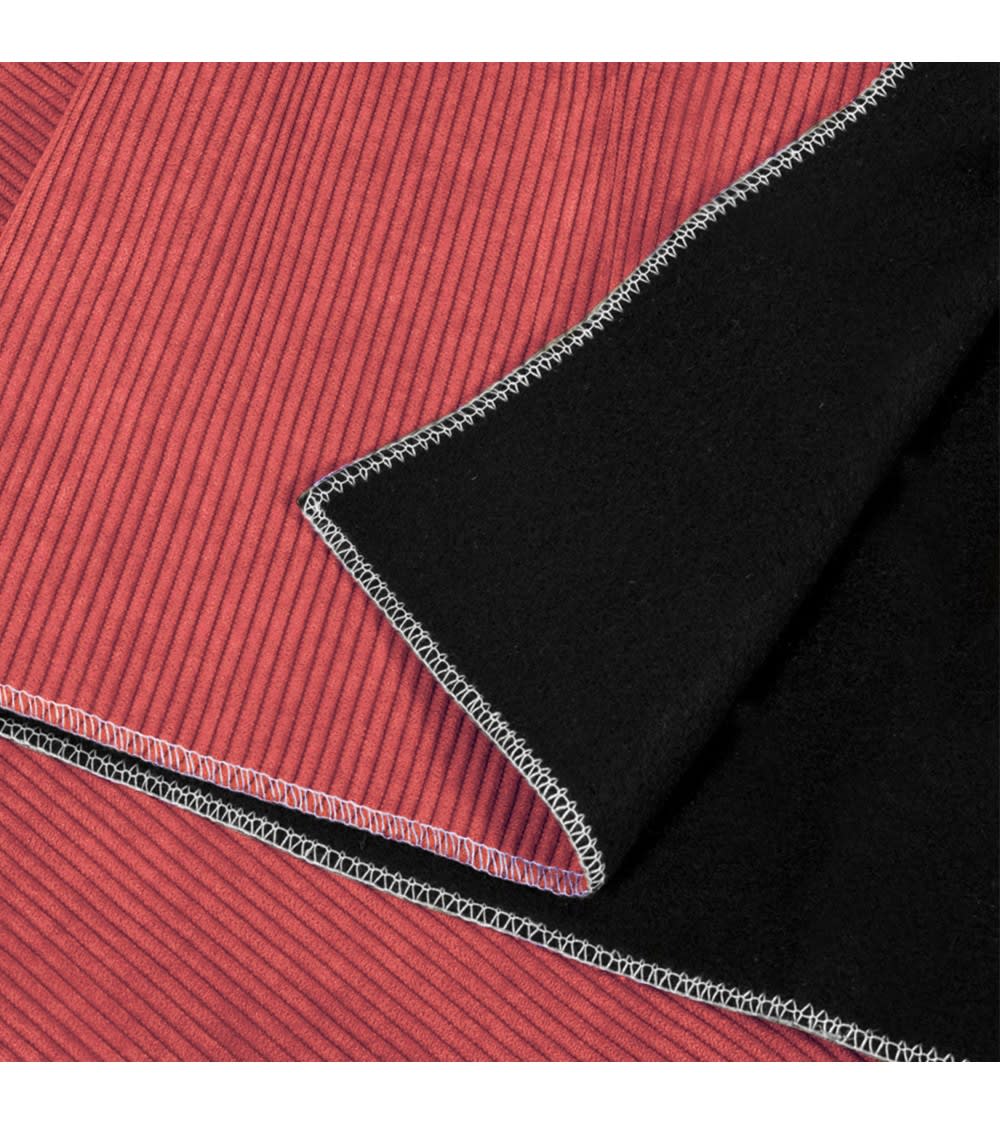 Rideau thermique occultant en velours côtelé 140x260 cm rouge - Maisons du Monde