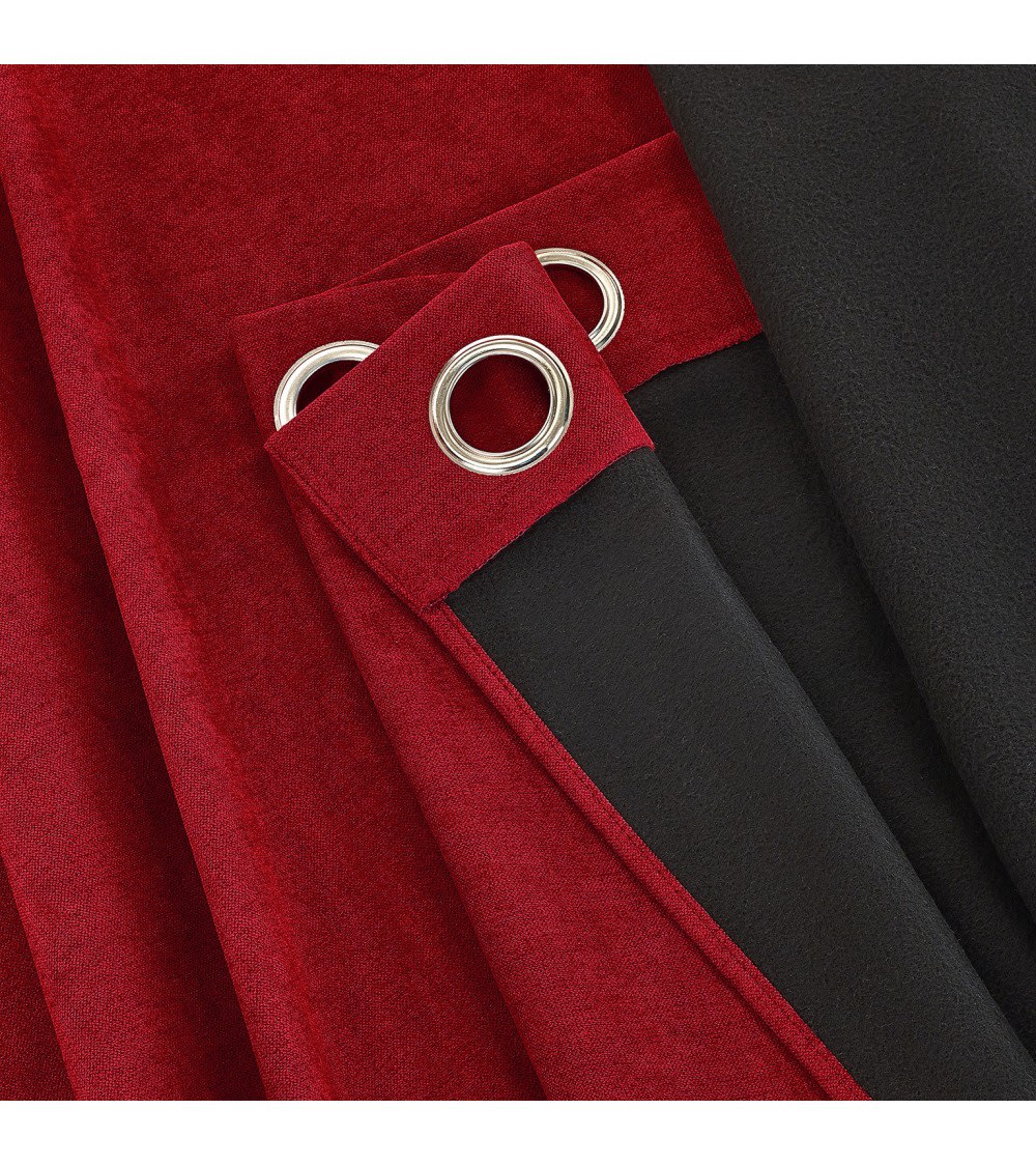 Rideau thermique occultant jacquard 140/180 cm - Rouge - Maisons du Monde