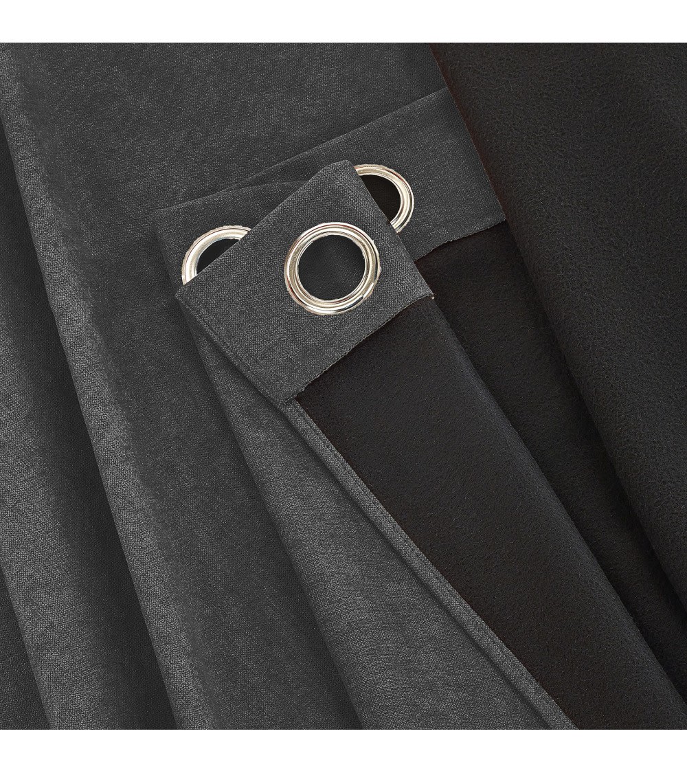 Rideau thermique occultant jacquard 140x260 cm - Anthracite - Maisons du Monde