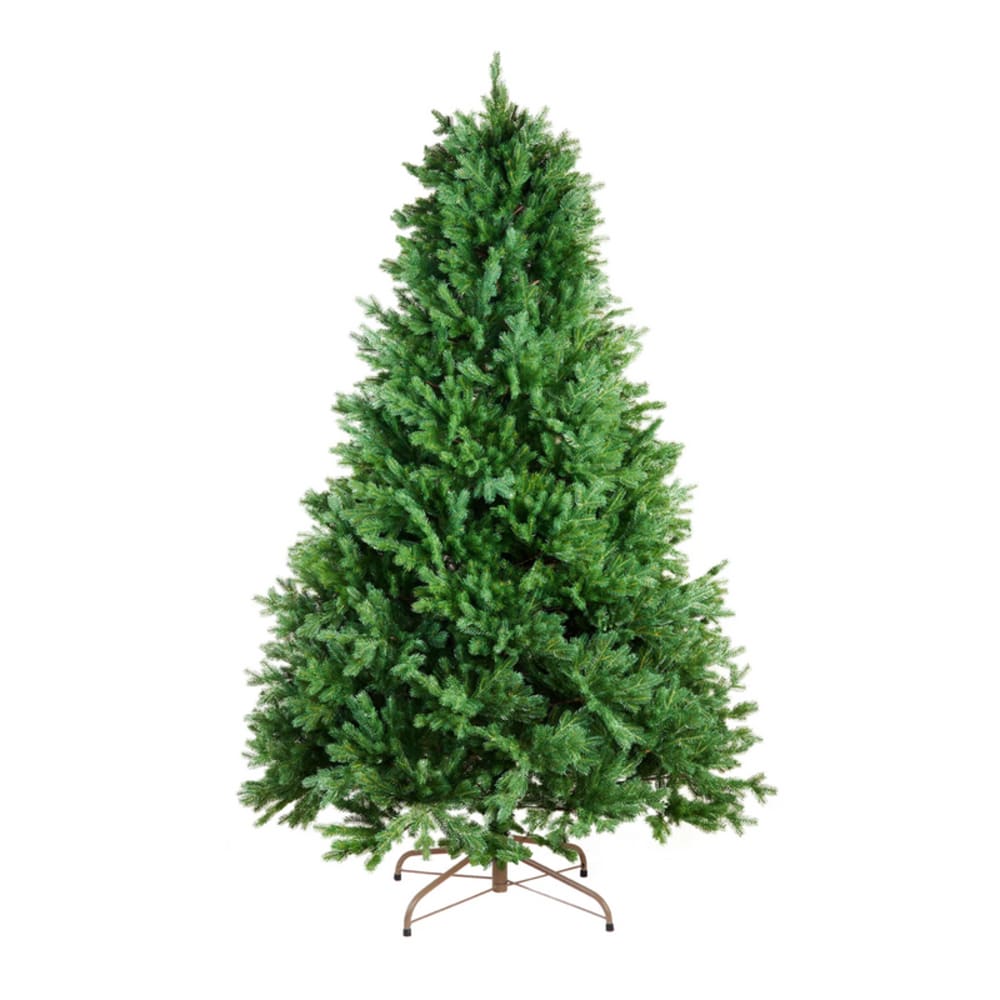 Árbol de navidad artificial verde de 210 cm de altura.