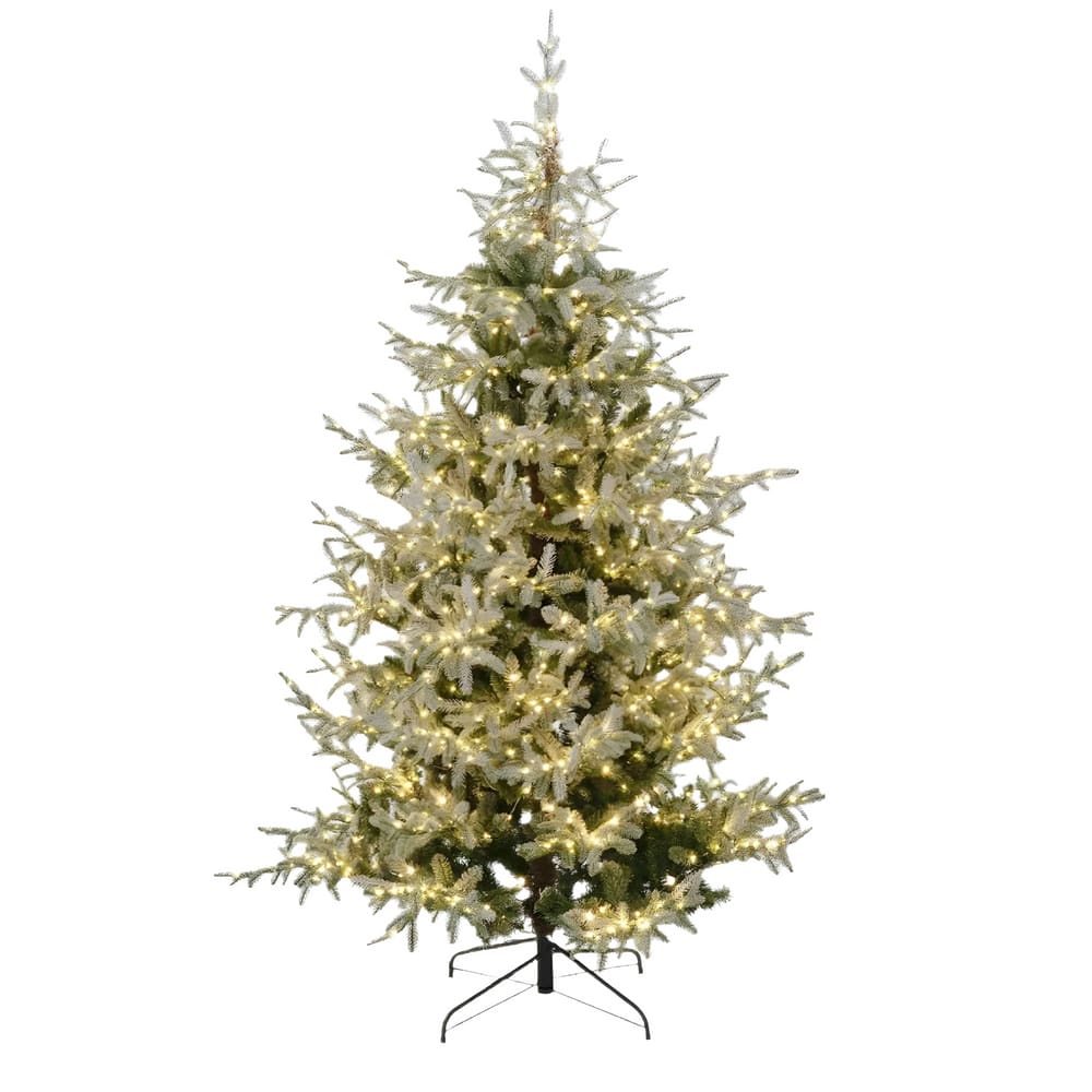 Árbol de navidad cubierto de nieve de 270 cm de altura.