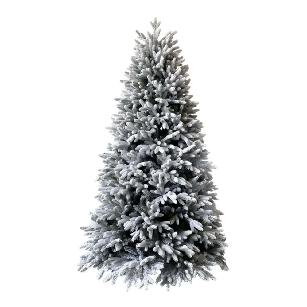 Árbol de navidad artificial cubierto de nieve de 270 cm de altura.