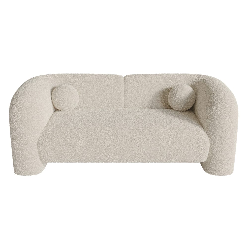 Canapé 2 places bouclette crème 168cm