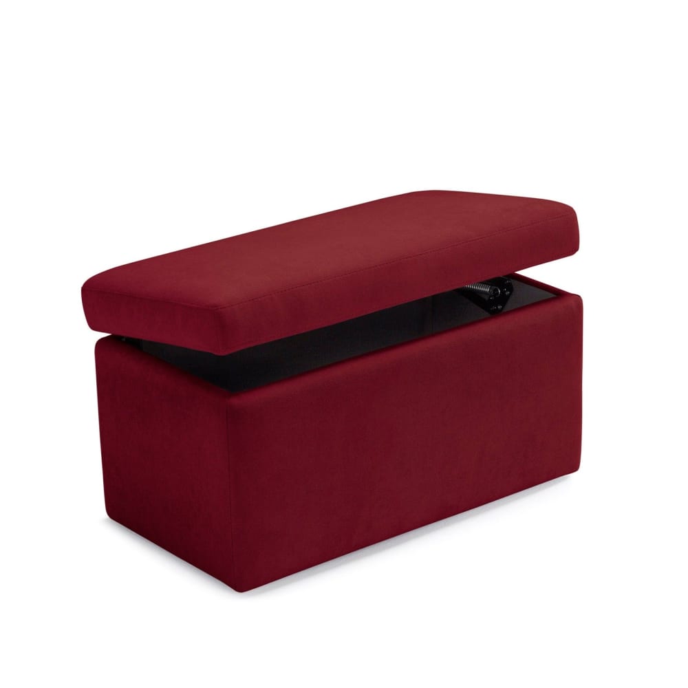 Banc+de+rangement+en+tissu+chenille+bordeaux+80x40+cm