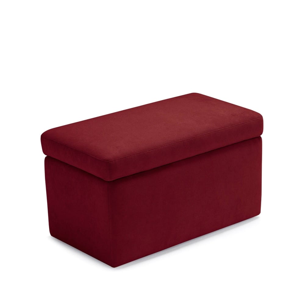 Banc de rangement en tissu chenille bordeaux 80x40 cm - Maisons du Monde