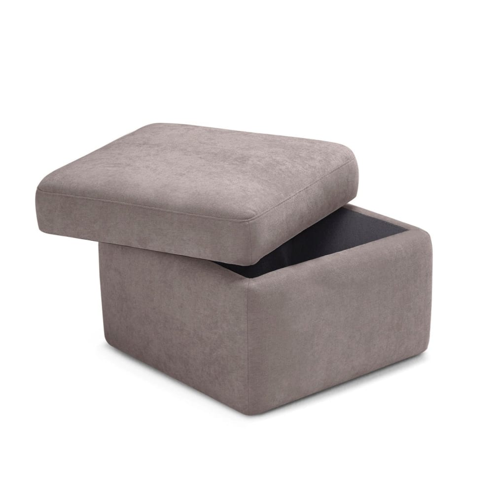 Pouf+rangement+fait+en+Italie+en+tissu+chenille+tourterelle+110x45+cm
