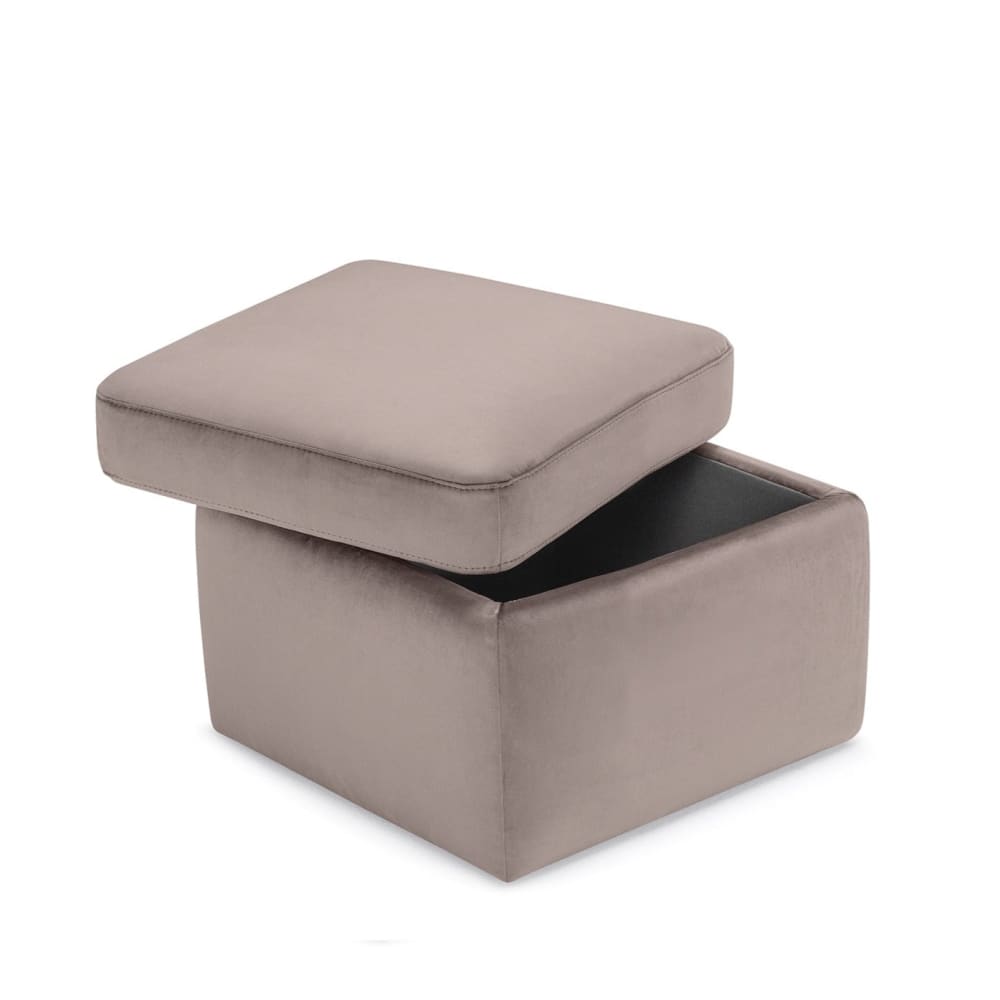 Pouf+rangement+fabrique+en+Italie+velours+gris+tourterelle+55x45+cm