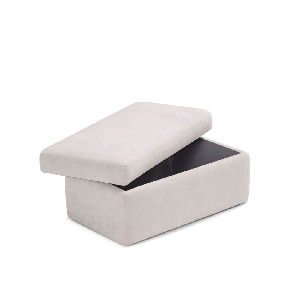 Pouf conteneur fabriqué en Italie en tissu chenille beige 110x45 cm - Maisons du Monde