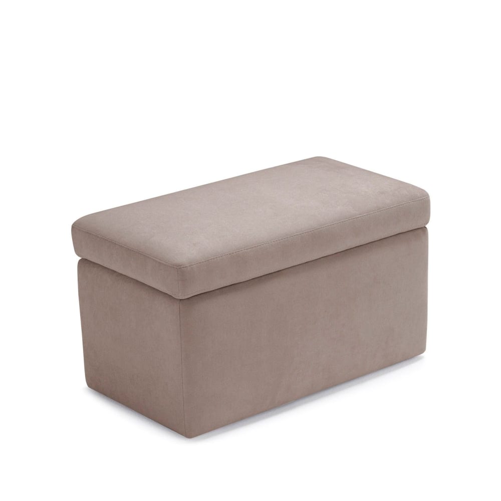 Banquette de rangement matelassée en tissu chenille camel 80x40 cm - Maisons du Monde