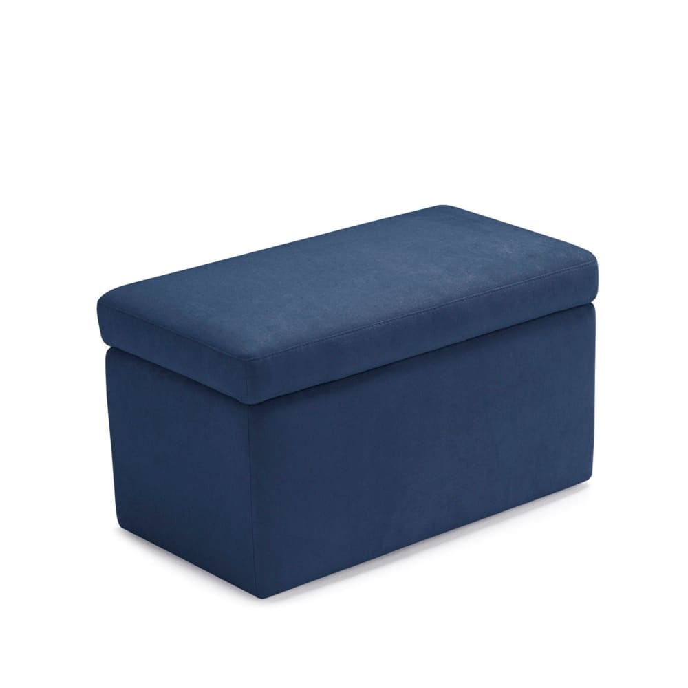 Banc conteneur fabriqué en Italie en tissu chenille bleu 80x40 cm - Maisons du Monde