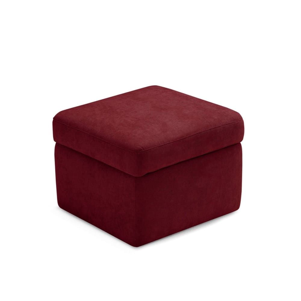 Pouf rangement fabriqué en Italie en tissu chenille bordeaux 55x45 cm - Maisons du Monde
