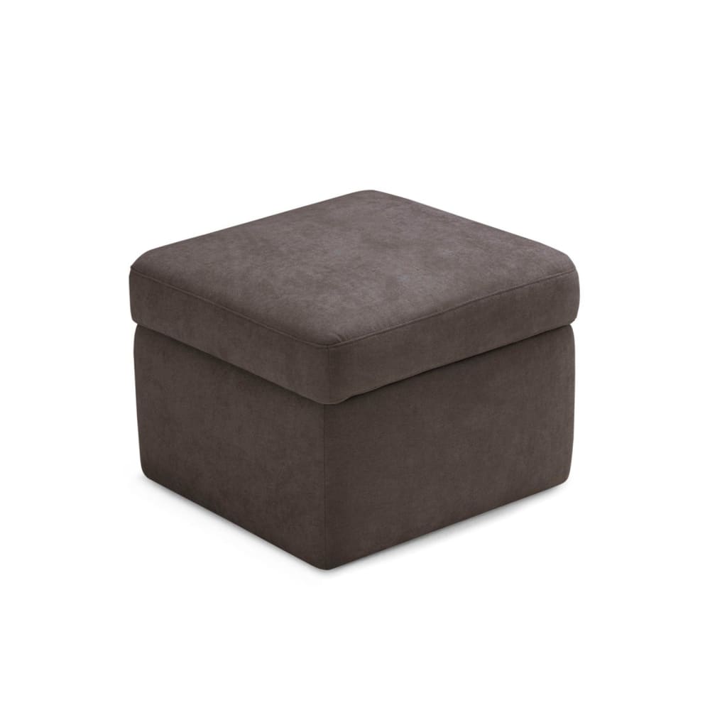 Pouf de rangement fabriqué en Italie en tissu chenille marron 55x45 cm - Maisons du Monde