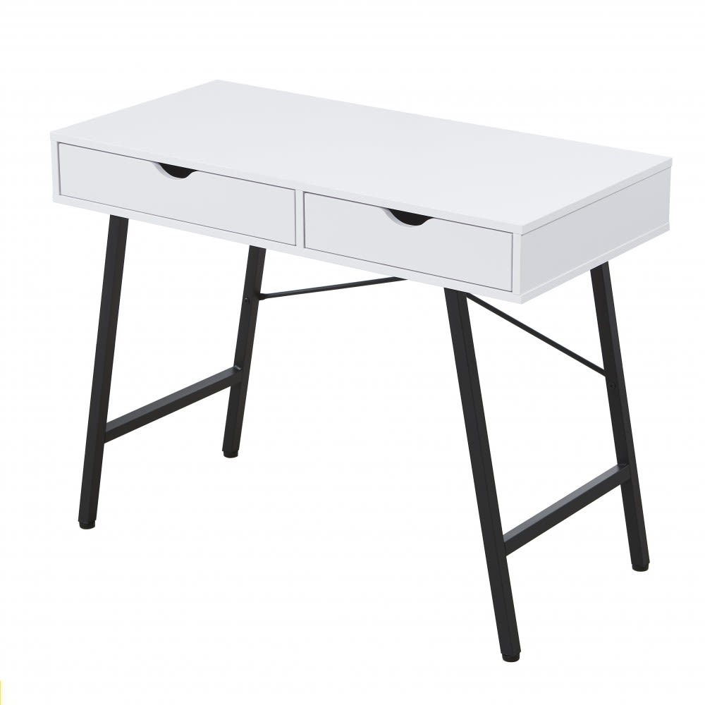 bureau 2 tiroirs blanc