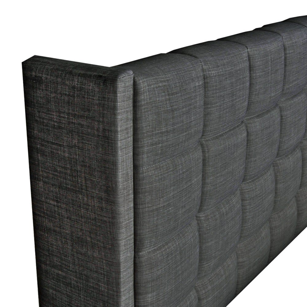Lit coffre 2 places gris
