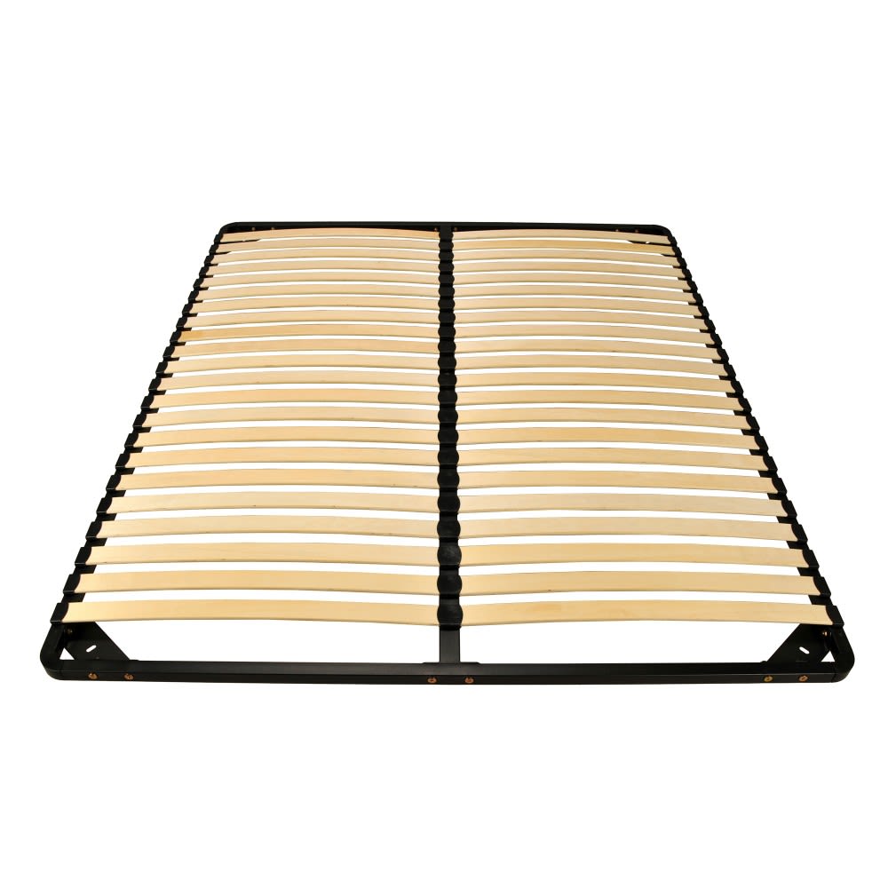 Sommier métal en kit 2x22 lattes, noir, 140x190 cm - Maisons du Monde