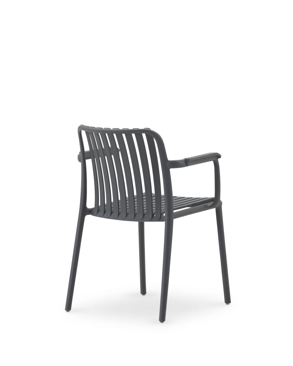 Lot de 8 chaises de jardin empilables en polypropylène anthracite - Maisons du Monde