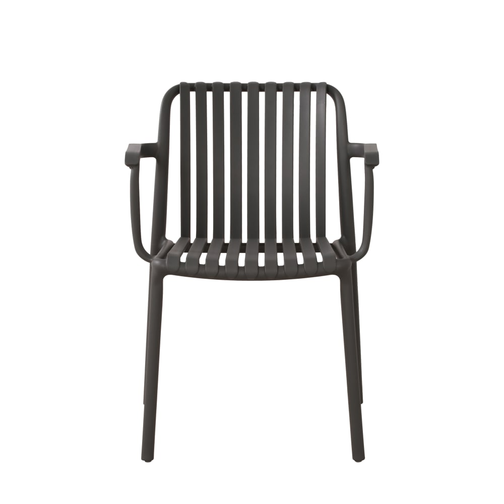 Lot de 4 chaises de jardin empilables en polypropylène anthracite - Maisons du Monde