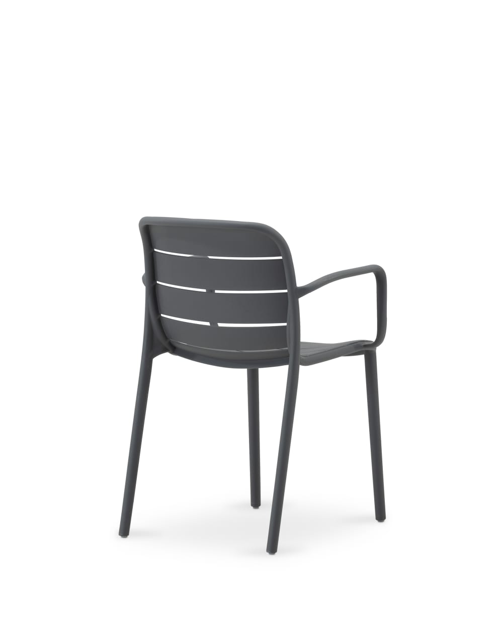 Lot de 2 chaises de jardin empilables en polypropylène anthracite - Maisons du Monde