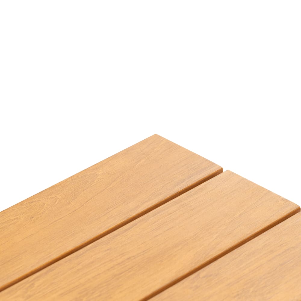 Table d'appoint jardin alum gris et lattes en imitation bois - Maisons du Monde
