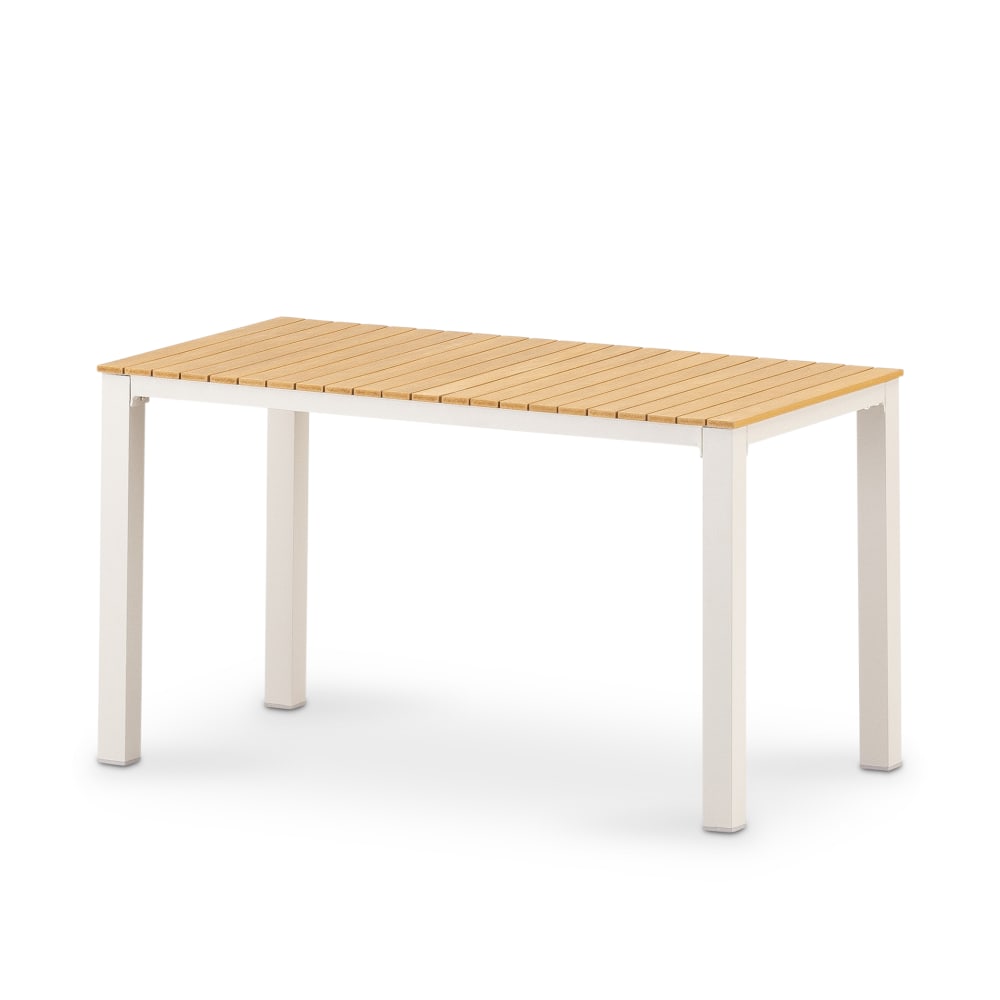 Table de repas de balcon 130x70 en aluminium et polywood beige