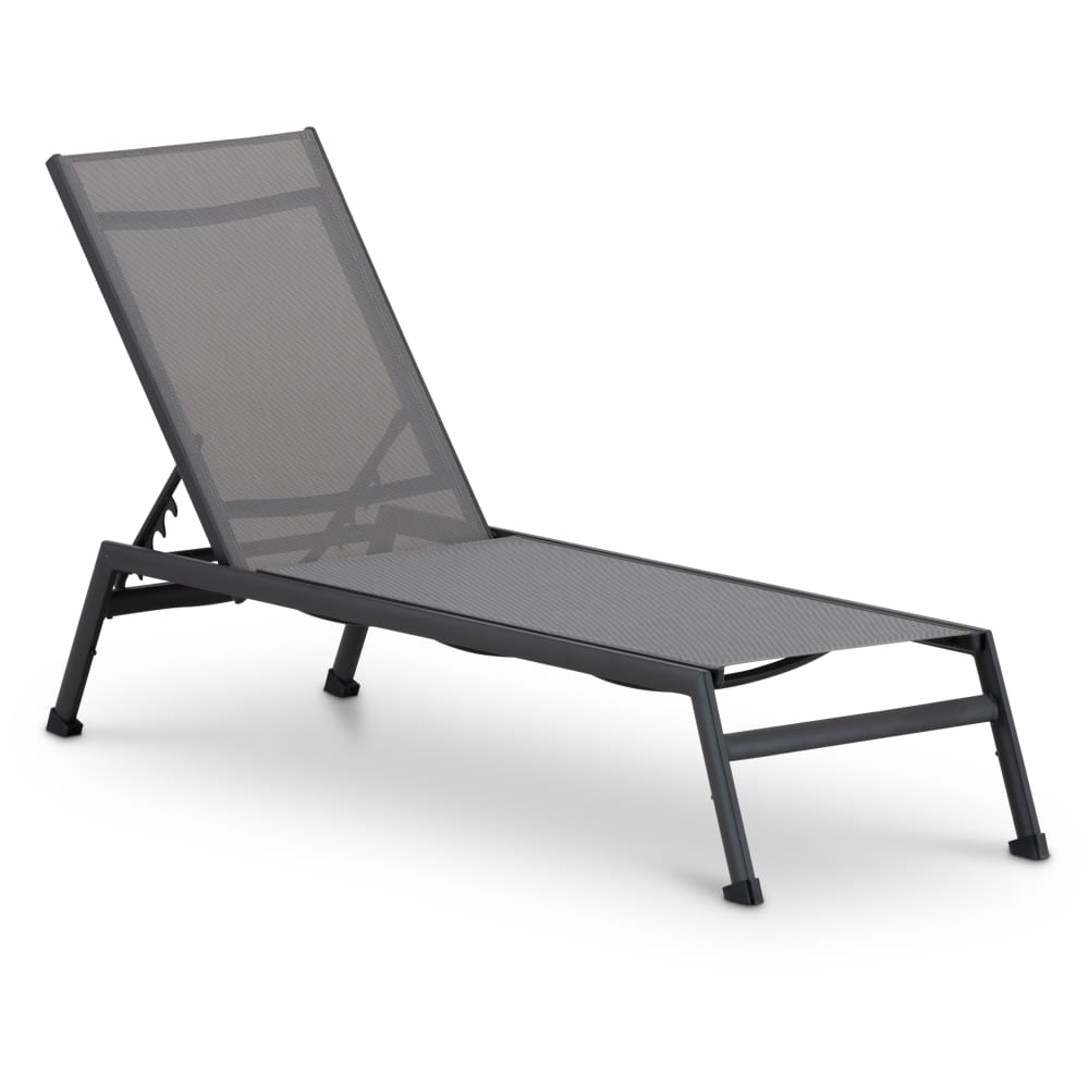Chaise longue de jardin - aluminium anthracite