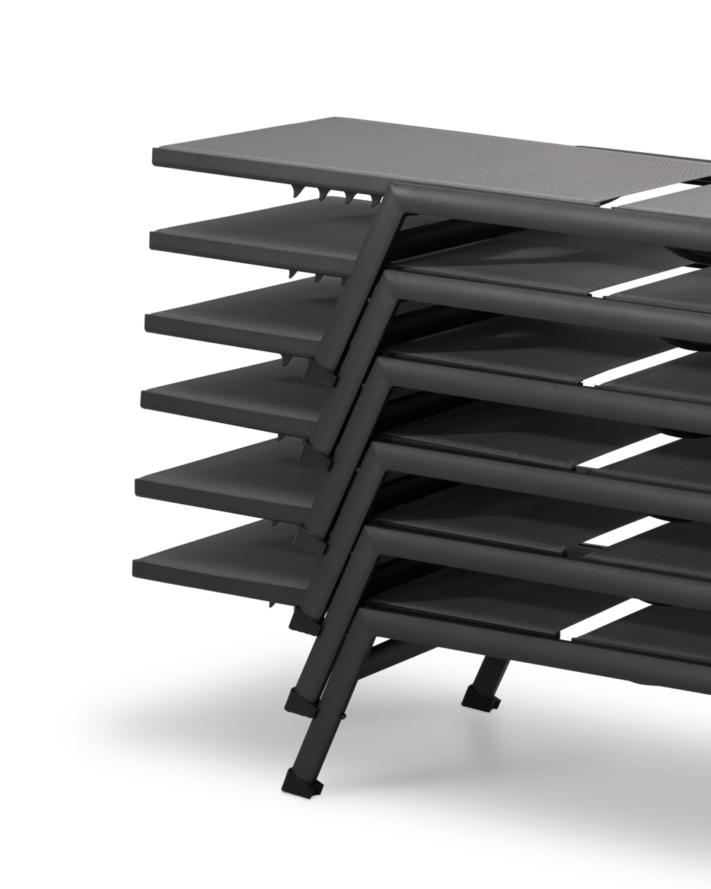 Chaise longue de jardin en aluminium et textilène anthracite - Maisons du Monde