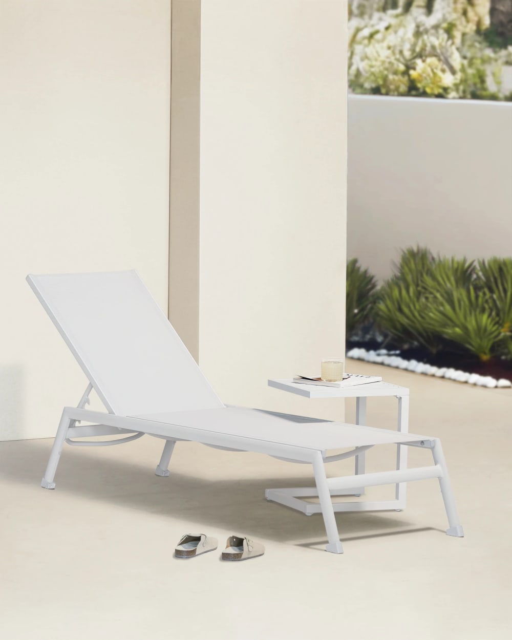 Pack de 2 chaises longues de jardin en aluminium blanc - Maisons du Monde