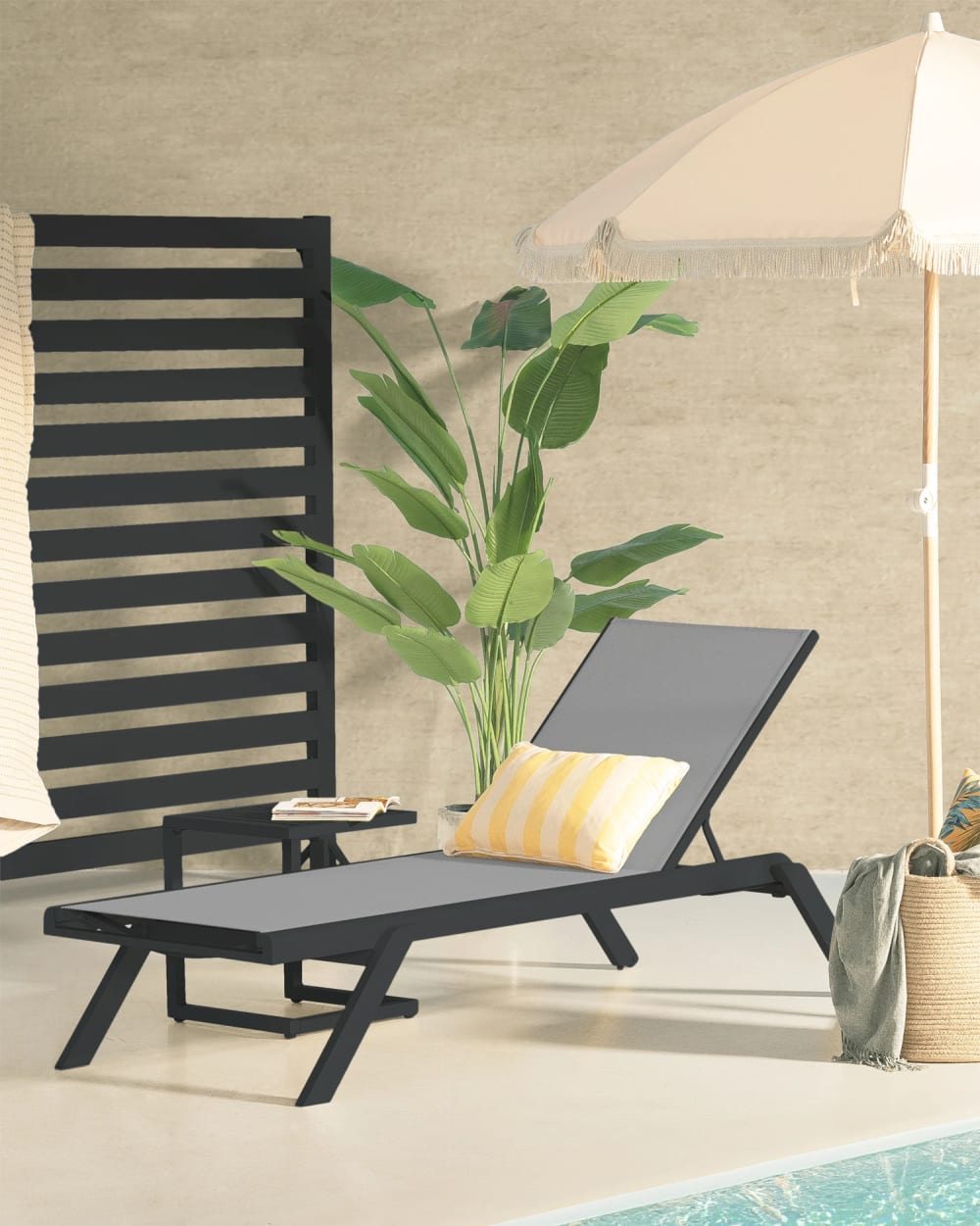 Pack de 2 chaises longues de jardin en aluminium anthracite - Maisons du Monde