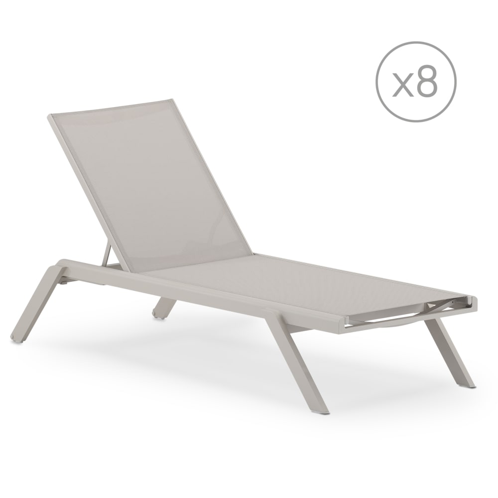 Pack de 8 chaises longues