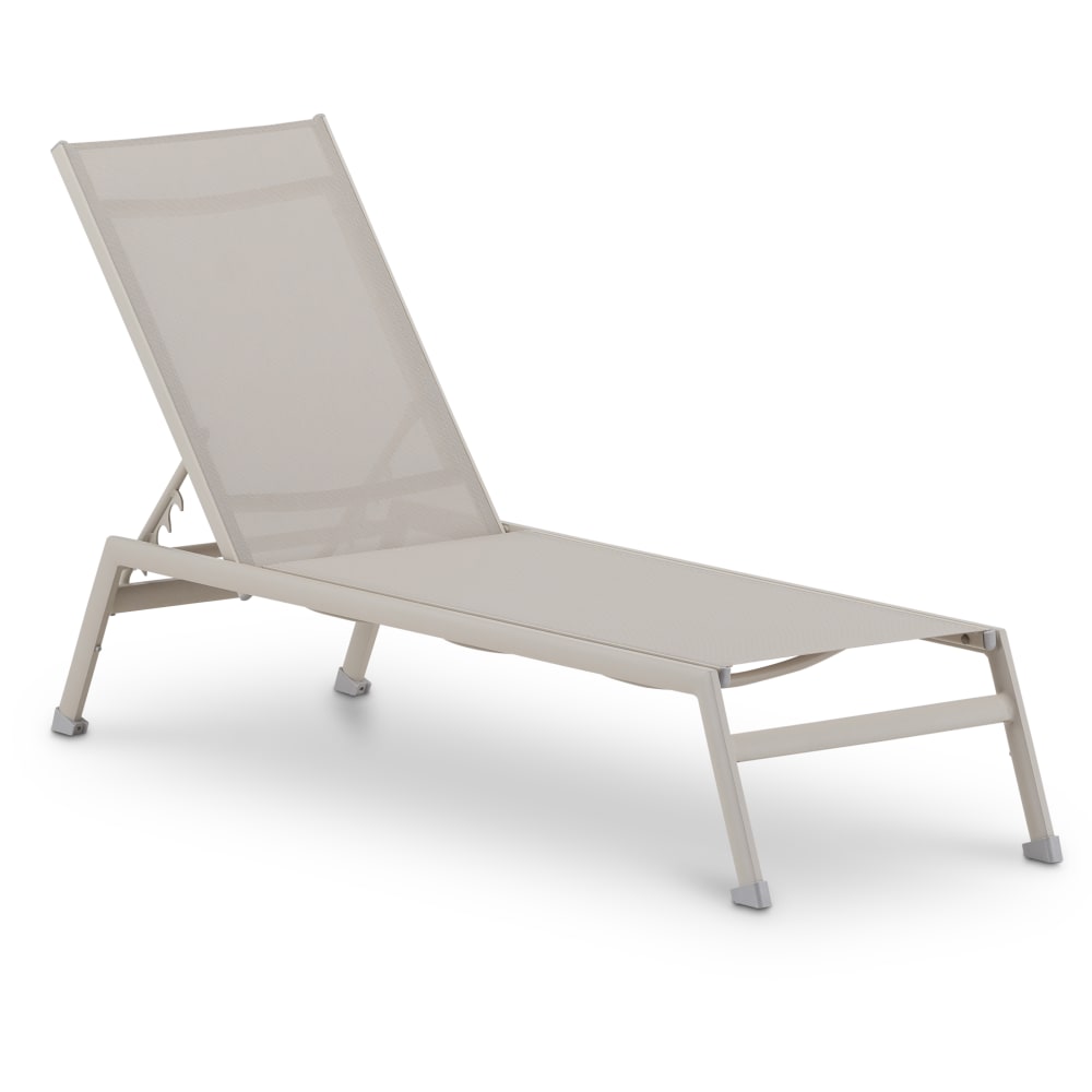 Chaise longue de jardin en aluminium et textilène beige