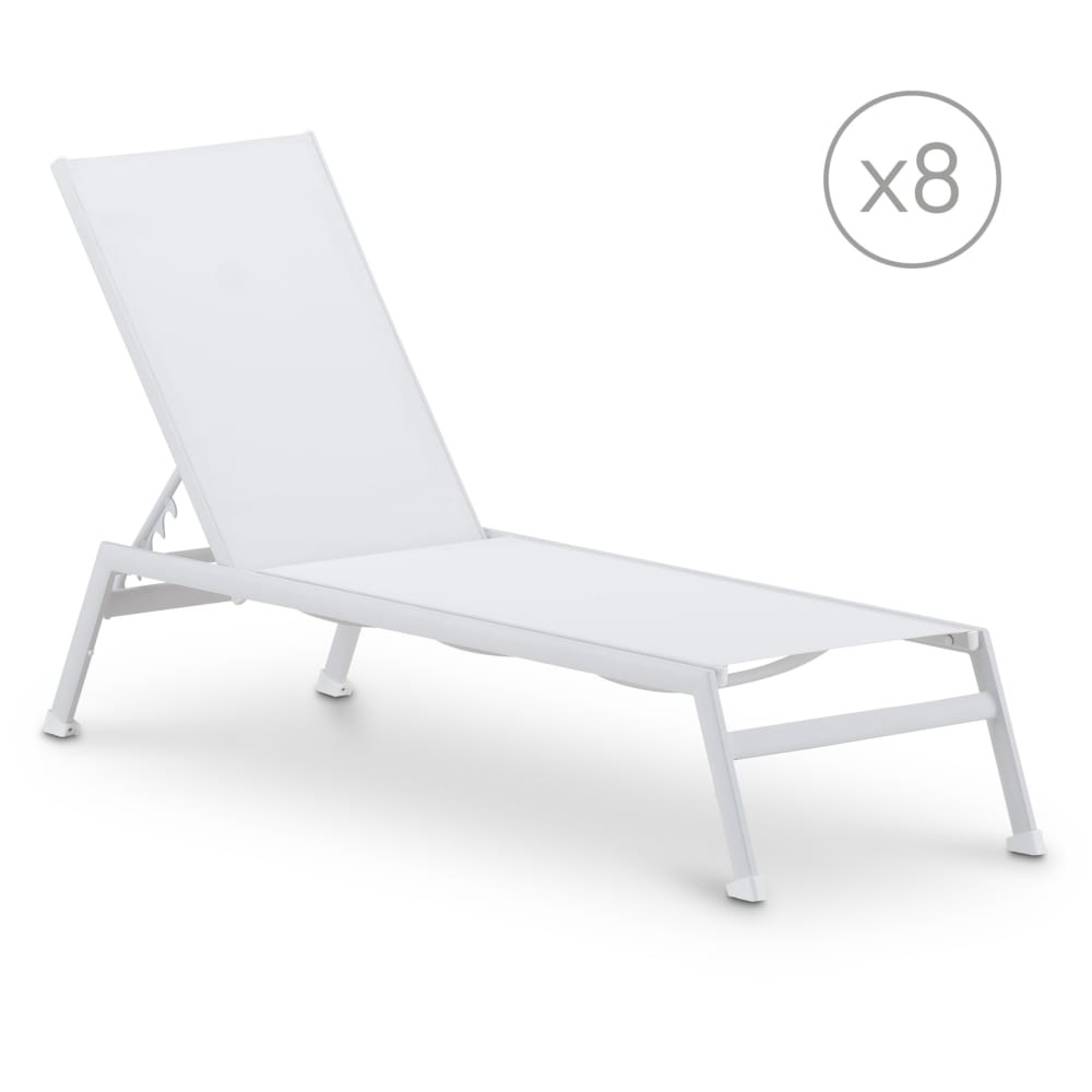 Pack de 8 chaises longues
