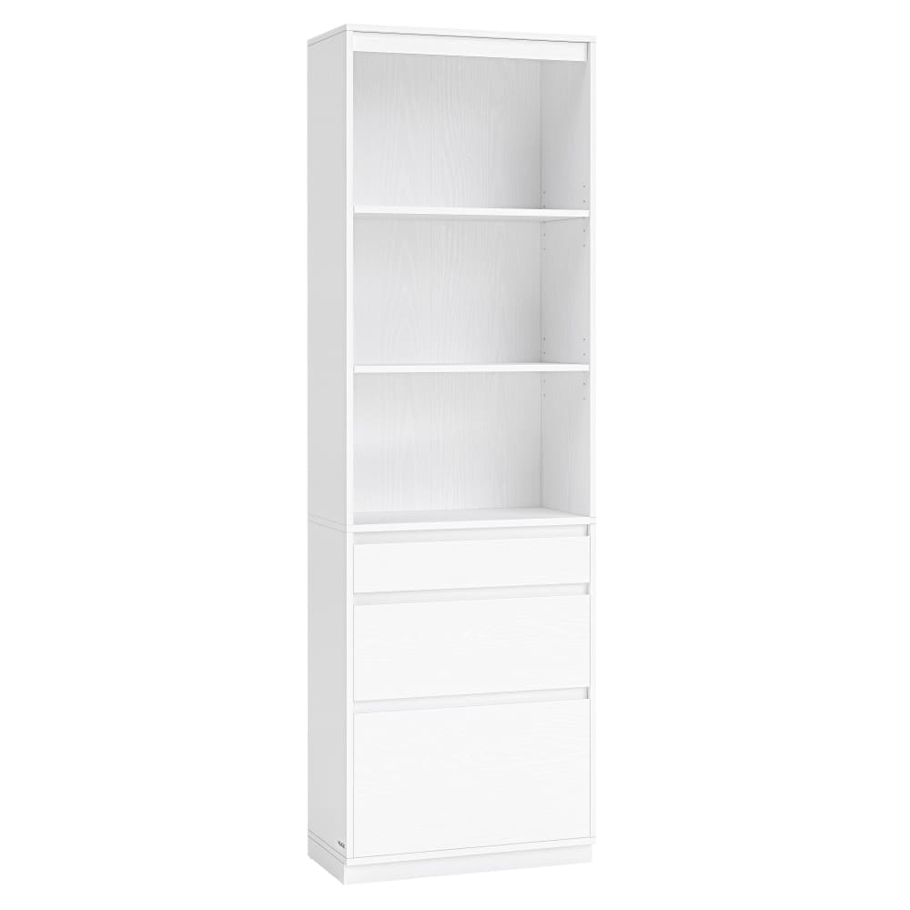 VASAGLE Bibliothèque en bois colonne 57.1 x 30 x 180 cm blanc style contemporain Blanc Panneau De Particules - 57x180x30cm