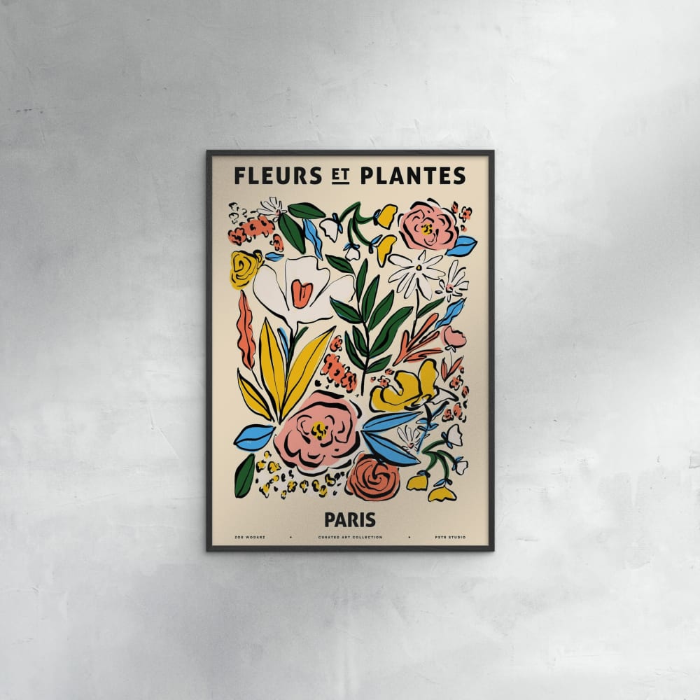 Affiche ''Zoe - Fleurs et Plantes - Paris'' Cadre noir - 50x70 cm