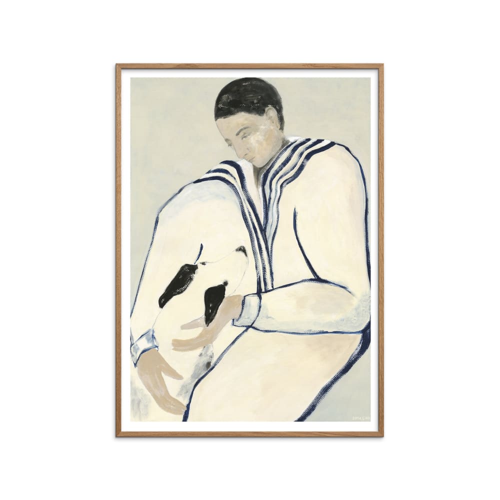 Affiche ''Man and Dog'' Cadre en Chêne - 30x40 cm