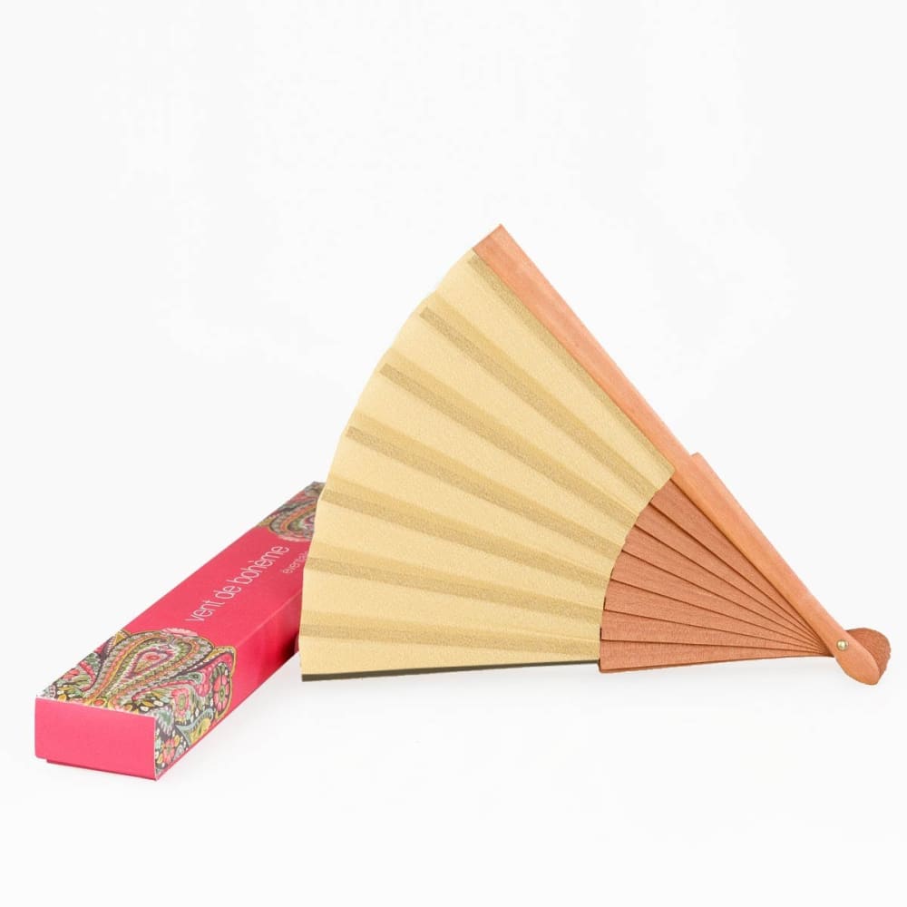 Fächer aus Kirschholz Floraler Druck Gelb - Maisons Du Monde